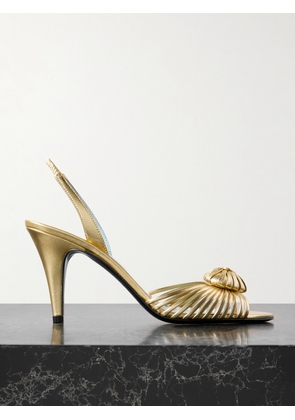 Valentino Garavani - Royal 85 Embellished Metallic Leather Slingback Sandals - Gold - IT35,IT35.5,IT36,IT36.5,IT37,IT37.5,IT38,IT38.5,IT39,IT39.5,IT40,IT40.5,IT41,IT41.5,IT42