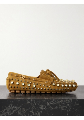 Valentino Garavani - Fastaway Embellished Suede Loafers - Brown - IT36,IT36.5,IT37,IT37.5,IT38,IT38.5,IT39,IT39.5,IT40,IT40.5,IT41,IT41.5,IT42