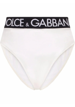 Dolce & Gabbana high-waisted logo-waistband briefs - White