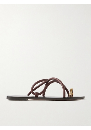 Emme Parsons - Laurie Leather And Gold-tone Sandals - Brown - IT35,IT36,IT37,IT38,IT39,IT40,IT41,IT42