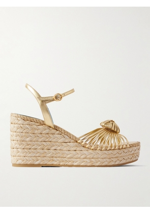 Valentino Garavani - 100 Metallic Leather Espadrille Wedge Sandals - Gold - IT35,IT36,IT37,IT38,IT39,IT40,IT41,IT42