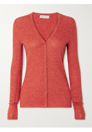 Gabriela Hearst - Aiste Ribbed Cashmere, Silk And Hemp-blend Cardigan - Orange - x small,small,medium,large,x large