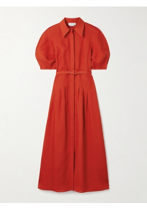 Gabriela Hearst - Maude Belted Linen Midi Shirt Dress - Orange - IT36,IT38,IT40,IT42,IT44,IT46,IT48