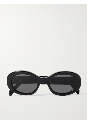 CELINE Eyewear - Triomphe Oval-frame Acetate Sunglasses - Black - One size