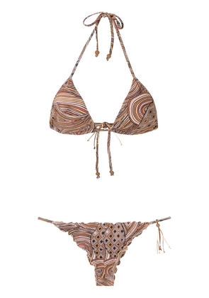 Amir Slama printed triangle bikini set - Multicolour