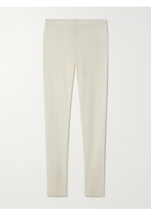 The Row - Fraidy Stretch-silk Jersey Leggings - Off-white - x small,small,medium,large,x large