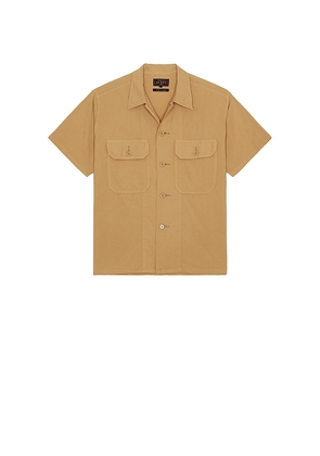 Beams Plus Mil Sht Shirt Textured Ripstop in Brown. Size L. Also in M, S.