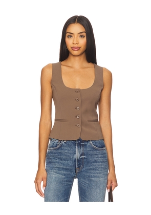 Bardot Azilia Button Through Top in Brown. Size 10. Also in 12, 2, 4, 6, 8.