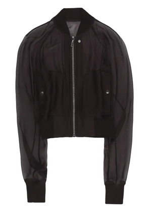 Rick Owens cropped silk bomber jacket - Black