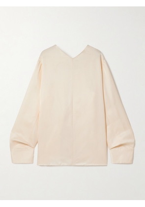 KHAITE - Durion Open-back Satin Top - Cream - x small,small,medium,large