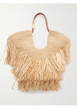 Zimmermann - Goldentime Small Fringed Raffia Tote - Neutrals - One size