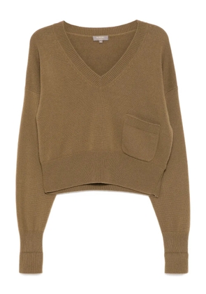 N.Peal cropped V-neck sweater - Yellow