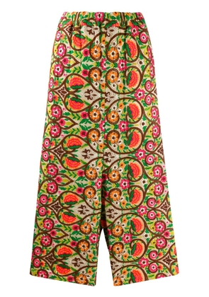 Comme Des Garçons Pre-Owned 2000s floral embroidered trousers - Brown