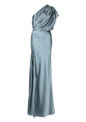 Michelle Mason asymmetric open back gown - Blue