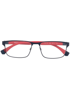 Emporio Armani two-tone embossed logo glasses - Blue