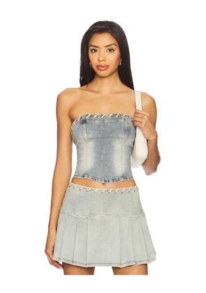 BY.DYLN Davia Corset in Blue. Size L. Also in M, S, XL, XS, XXL, XXS.