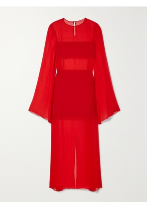 INTERIOR - The Mia Silk-chiffon Maxi Dress - Red - US2,US4,US6,US8