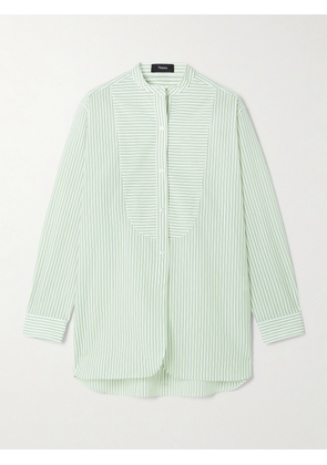 Theory - Striped Cotton-blend Poplin Shirt - Green - x small,small,medium,large,x large