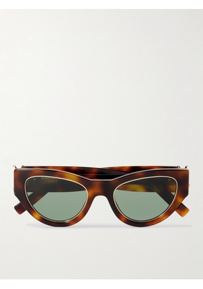 SAINT LAURENT EYEWEAR - Cat-eye Tortoiseshell Acetate Sunglasses - One size