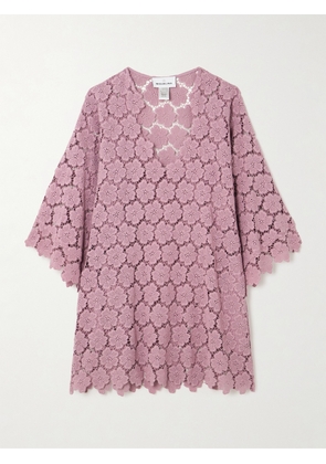 Miguelina - Gianina Cotton Guipure Lace Kaftan - Purple - x small,small,medium,large