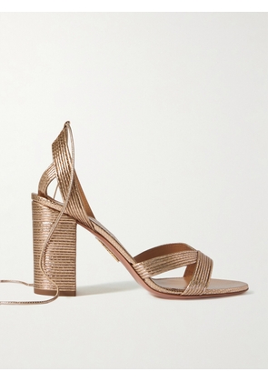 Aquazzura - Ari 85 Metallic Leather Sandals - Gold - IT34,IT35,IT35.5,IT36,IT36.5,IT37,IT37.5,IT38,IT38.5,IT39,IT39.5,IT40,IT40.5,IT41,IT41.5,IT42