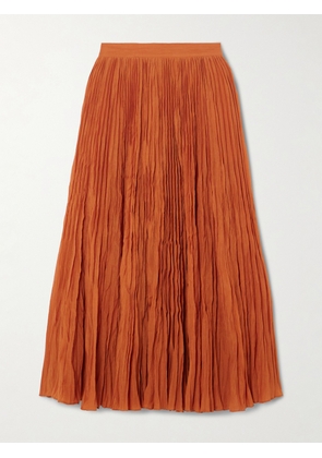 TOTEME - Plissé-organic Cotton-blend Maxi Skirt - Orange - DK32,DK34,DK36,DK38,DK40,DK42