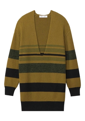Proenza Schouler White Label horizontal-stripe V-neck jumper - Green