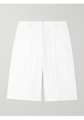 TOTEME - Cotton And Linen-blend Shorts - Off-white - DK32,DK34,DK36,DK38,DK40,DK42