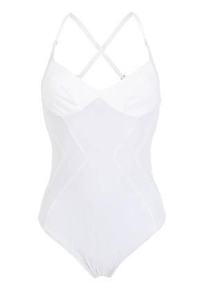 Amir Slama panelled swimsuit - White