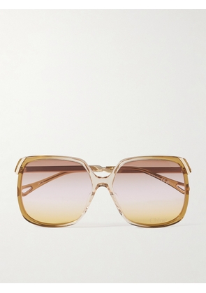 Chloé - Aly Square-frame Acetate And Gold-tone Sunglasses - One size