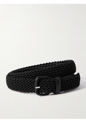 Charvet - Woven Leather-trimmed Cord Belt - Black - 75,80,85,90,95
