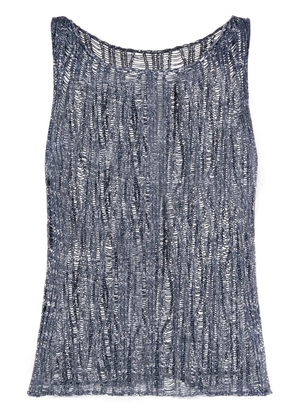 VOZ lace knit tank top - Blue