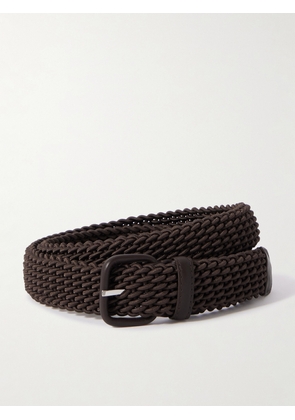 Charvet - Woven Leather-trimmed Cord Belt - Brown - 75,80,85,90,95