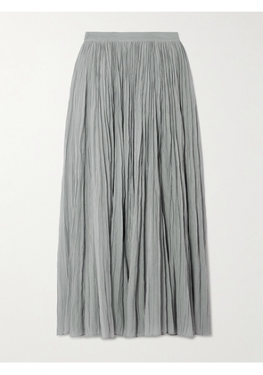 TOTEME - Plissé-organic Cotton-blend Maxi Skirt - Gray - DK32,DK34,DK36,DK38,DK40,DK42