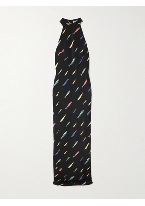 STAUD - Winnie Printed Silk-crepe Maxi Dress - Black - US0,US2,US4,US6,US8,US10,US12,US14,US16