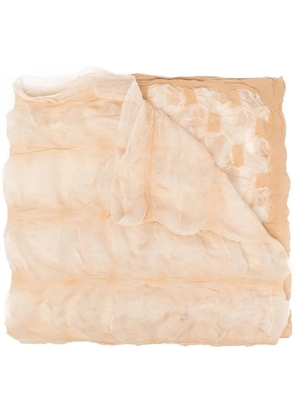 Issey Miyake Pre-Owned 2000s creased effect sheer silk scarf - Neutrals