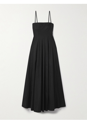 STAUD - Wylie Cotton-blend Poplin Maxi Dress - Black - US0,US2,US4,US6,US8,US10,US12,US14,US16