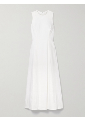 STAUD - Martine Linen-blend Maxi Dress - White - US0,US2,US4,US6,US8,US10,US12,US14,US16
