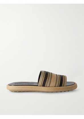 Tod's - Striped Raffia Slides - Neutrals - IT36,IT36.5,IT37,IT37.5,IT38,IT38.5,IT39,IT39.5,IT40,IT40.5,IT41,IT41.5