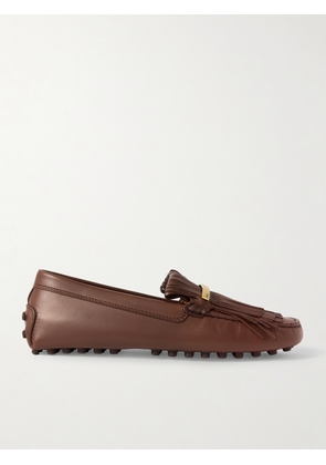 Tod's - Gommino Embellished Fringed Leather Loafers - Brown - IT36,IT36.5,IT37,IT37.5,IT38,IT38.5,IT39,IT39.5,IT40,IT40.5,IT41,IT41.5,IT42