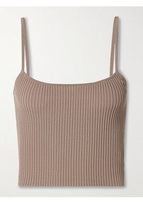 STAUD - Soleil Ribbed-knit Tank - Brown - x small,small,medium,large,x large
