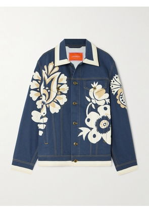 La DoubleJ - Jj Floral-print Denim Jacket - Blue - xx small,x small,small,medium,large,x large,xx large