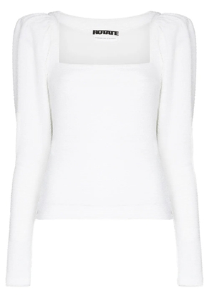 ROTATE BIRGER CHRISTENSEN Stevie square-neck long-sleeve top - White