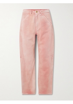 B SIDES - Lange Lasso High-rise Barrel-leg Jeans - Red - 24,25,26,27,28,29,30,31