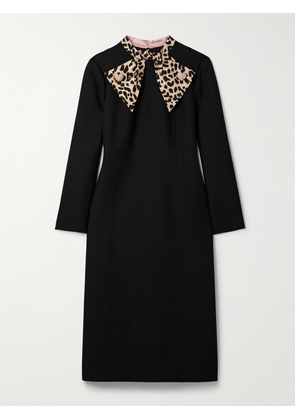 Valentino Garavani - Embellished Leopard-print Wool And Silk-blend Midi Dress - Black - IT38,IT40,IT42,IT44,IT46,IT48