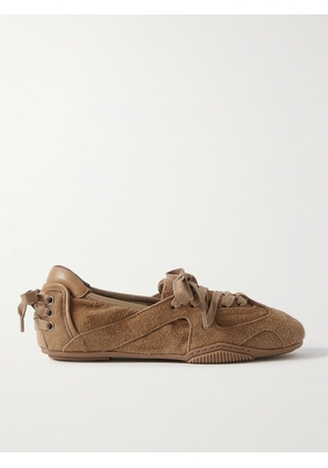 Acne Studios - Leather-trimmed Paneled Suede Sneakers - Neutrals - IT35,IT36,IT37,IT38,IT39,IT40,IT41