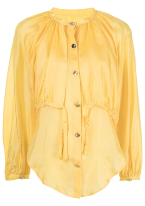 Eudon Choi tie-fastening long-sleeve blouse - Yellow