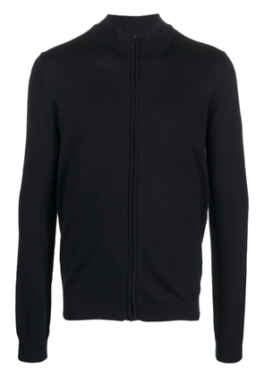 HUGO ribbed-knit zip-up sweater - Blue