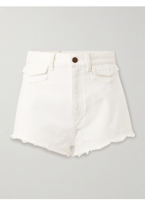 Chloé - Frayed Denim Shorts - White - 24,25,26,27,28,29,30,31,32