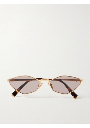 Miu Miu Eyewear - Oval-frame Gold-tone Sunglasses - One size